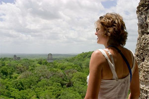 Tourist at Tikal